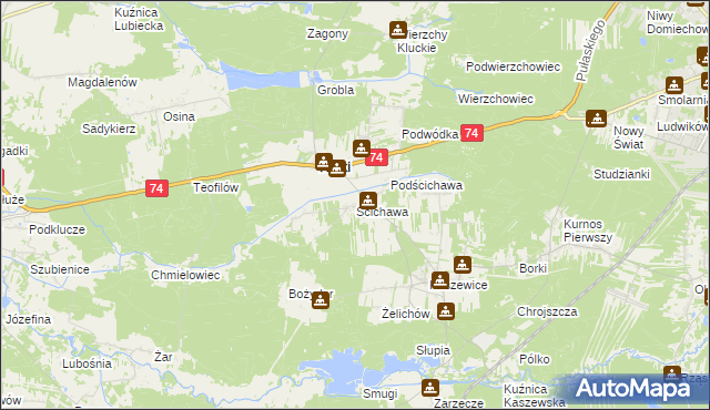 mapa Ścichawa, Ścichawa na mapie Targeo
