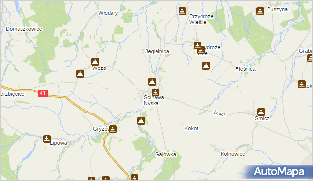 mapa Ścinawa Mała, Ścinawa Mała na mapie Targeo