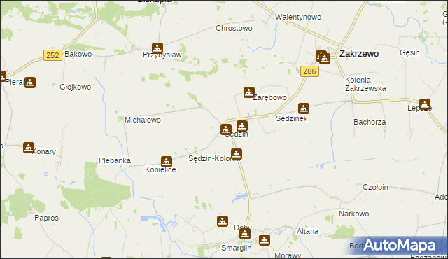 mapa Sędzin, Sędzin na mapie Targeo