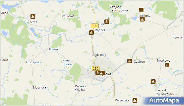 mapa Sędziniec, Sędziniec na mapie Targeo