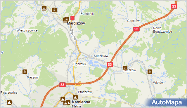 mapa Sędzisław, Sędzisław na mapie Targeo