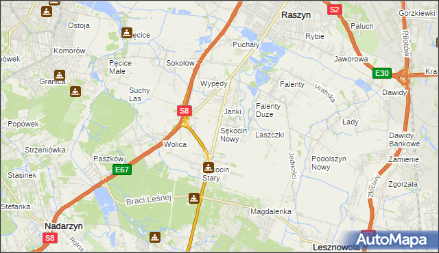 mapa Sękocin Nowy, Sękocin Nowy na mapie Targeo
