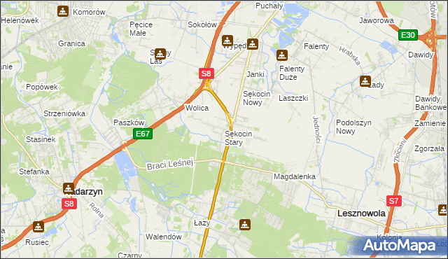 mapa Sękocin Stary, Sękocin Stary na mapie Targeo