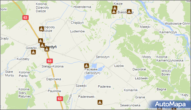 mapa Seroczyn gmina Sterdyń, Seroczyn gmina Sterdyń na mapie Targeo
