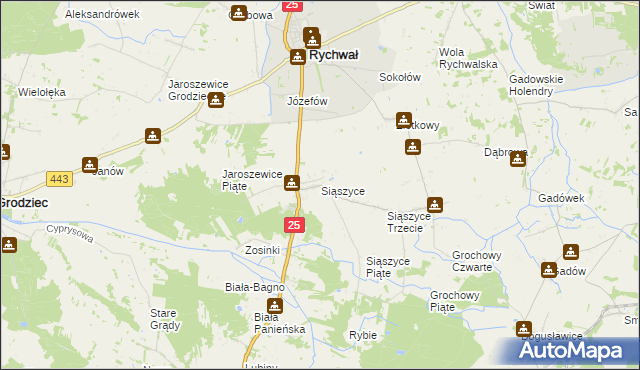 mapa Siąszyce, Siąszyce na mapie Targeo