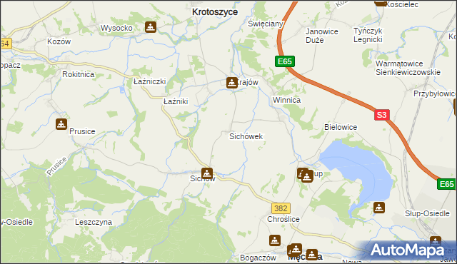 mapa Sichówek, Sichówek na mapie Targeo