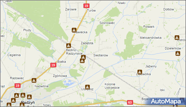 mapa Siedlanów, Siedlanów na mapie Targeo