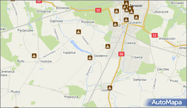 mapa Siedlemin, Siedlemin na mapie Targeo