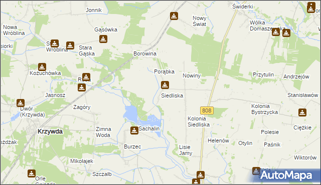 mapa Siedliska gmina Wojcieszków, Siedliska gmina Wojcieszków na mapie Targeo