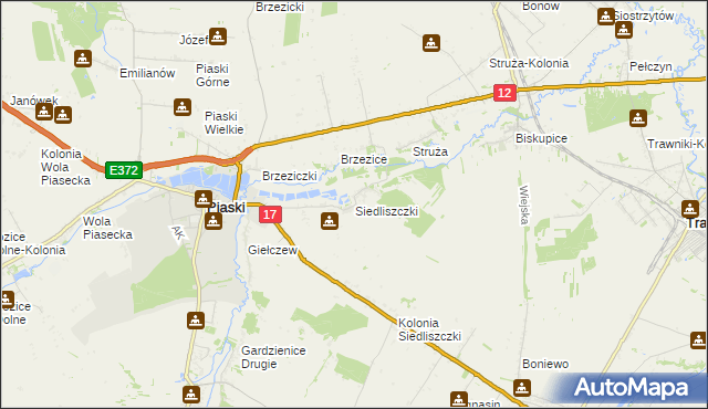 mapa Siedliszczki gmina Piaski, Siedliszczki gmina Piaski na mapie Targeo