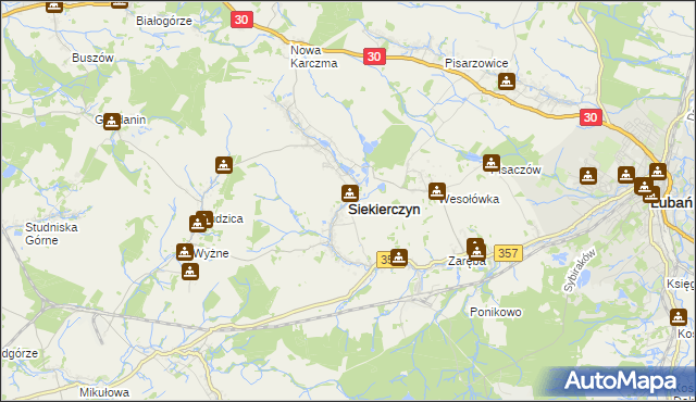 mapa Siekierczyn, Siekierczyn na mapie Targeo