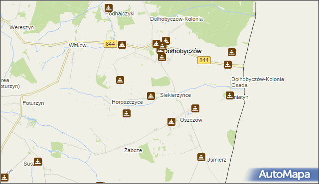 mapa Siekierzyńce, Siekierzyńce na mapie Targeo