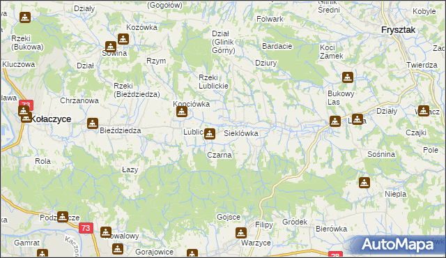 mapa Sieklówka, Sieklówka na mapie Targeo