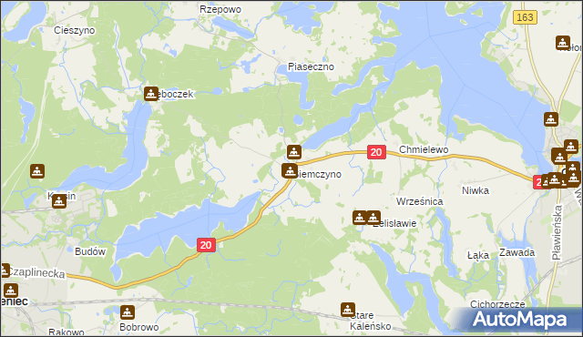 mapa Siemczyno, Siemczyno na mapie Targeo
