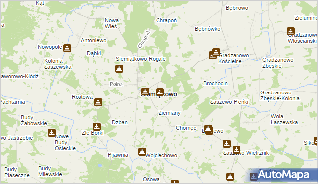 mapa Siemiątkowo-Rechty, Siemiątkowo-Rechty na mapie Targeo