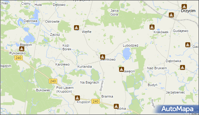 mapa Siemkowo, Siemkowo na mapie Targeo