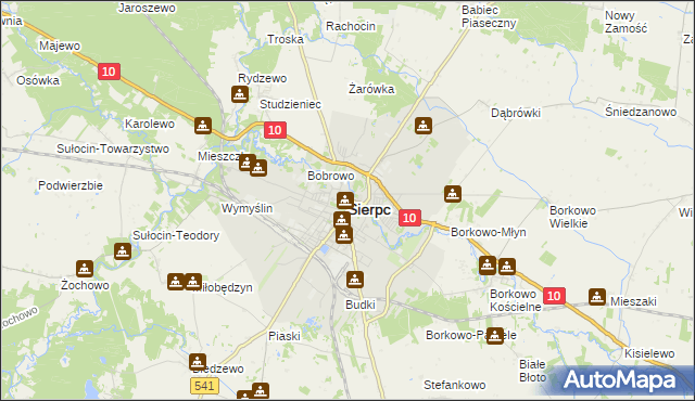 mapa Sierpc, Sierpc na mapie Targeo