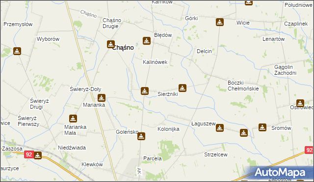 mapa Sierżniki, Sierżniki na mapie Targeo