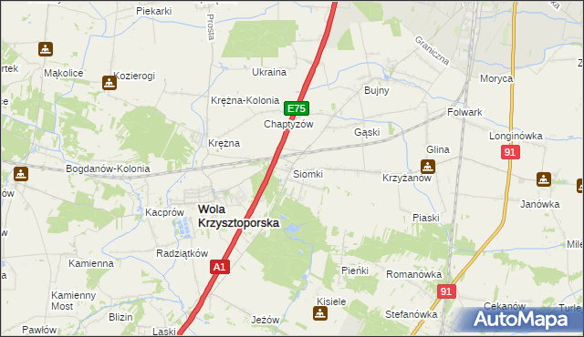 mapa Siomki, Siomki na mapie Targeo