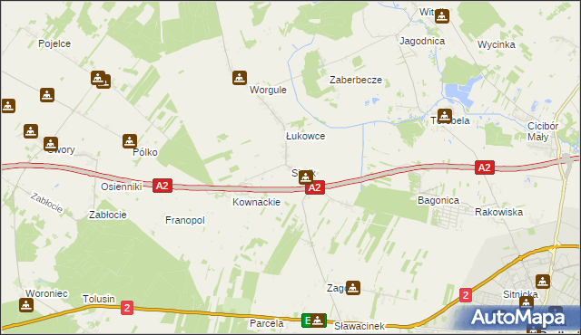 mapa Sitnik gmina Biała Podlaska, Sitnik gmina Biała Podlaska na mapie Targeo