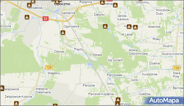 mapa Sitowa, Sitowa na mapie Targeo