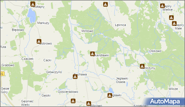 mapa Skandławki, Skandławki na mapie Targeo