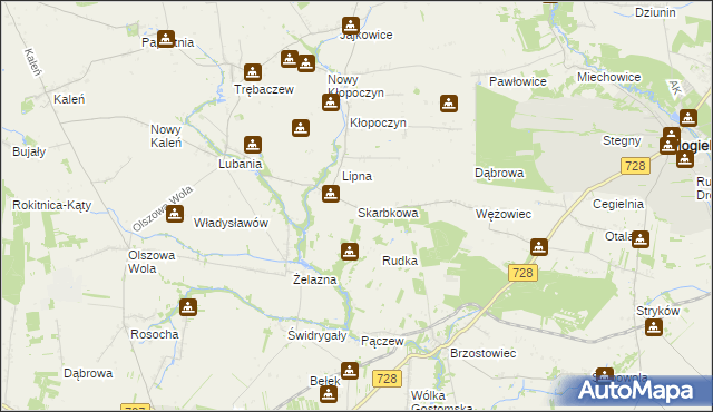 mapa Skarbkowa, Skarbkowa na mapie Targeo