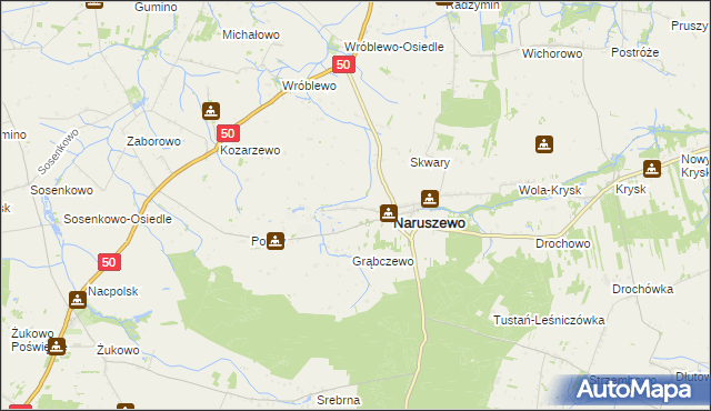 mapa Skarboszewo gmina Naruszewo, Skarboszewo gmina Naruszewo na mapie Targeo