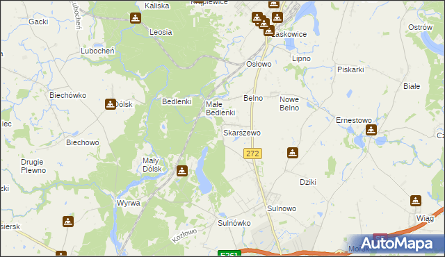 mapa Skarszewo gmina Świecie, Skarszewo gmina Świecie na mapie Targeo