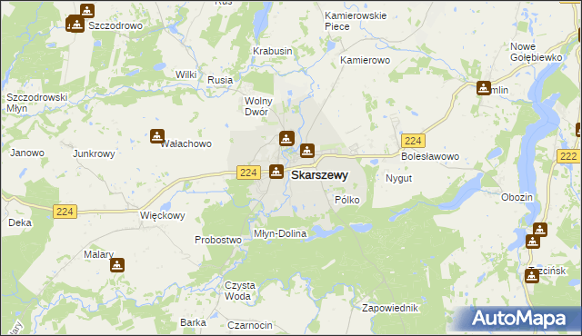 mapa Skarszewy powiat starogardzki, Skarszewy powiat starogardzki na mapie Targeo