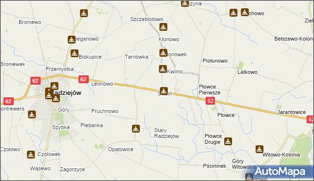 mapa Skibin gmina Radziejów, Skibin gmina Radziejów na mapie Targeo