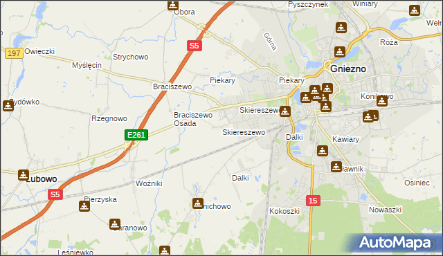 mapa Skiereszewo, Skiereszewo na mapie Targeo
