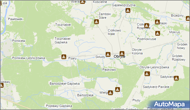 mapa Skłudy, Skłudy na mapie Targeo