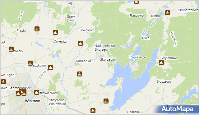 mapa Skorzęcin, Skorzęcin na mapie Targeo
