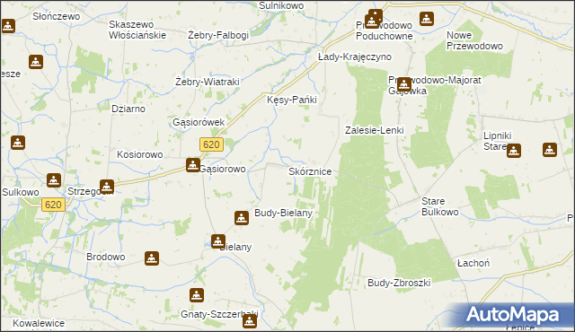 mapa Skórznice, Skórznice na mapie Targeo