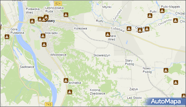 mapa Skowieszyn, Skowieszyn na mapie Targeo