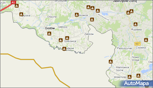 mapa Skrbeńsko, Skrbeńsko na mapie Targeo