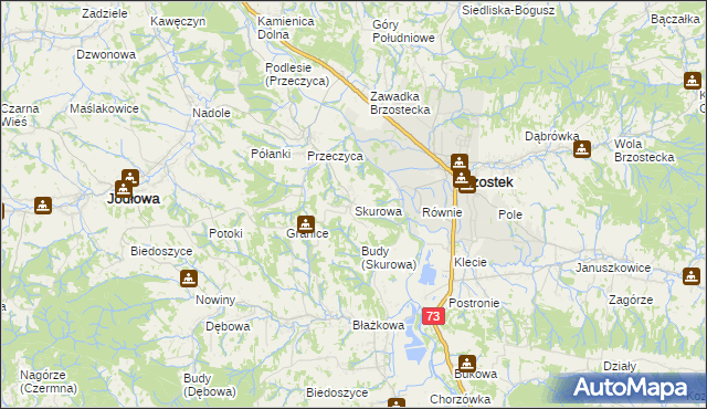 mapa Skurowa, Skurowa na mapie Targeo