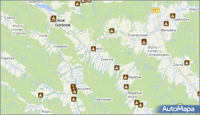 mapa Skwirtne, Skwirtne na mapie Targeo