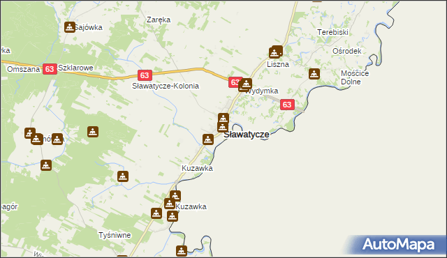 mapa Sławatycze, Sławatycze na mapie Targeo