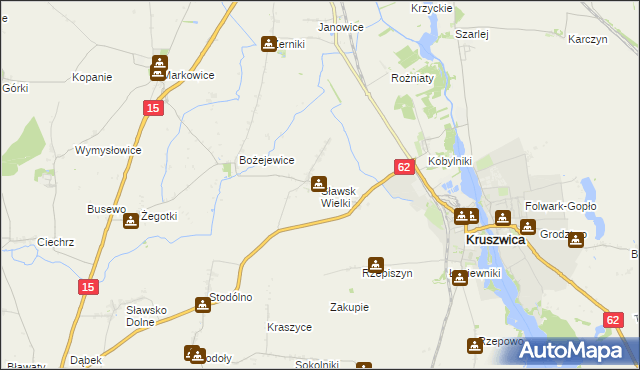 mapa Sławsk Wielki, Sławsk Wielki na mapie Targeo