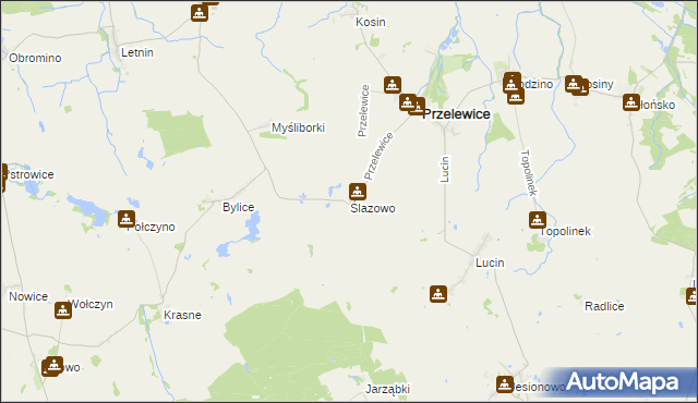mapa Ślazowo, Ślazowo na mapie Targeo