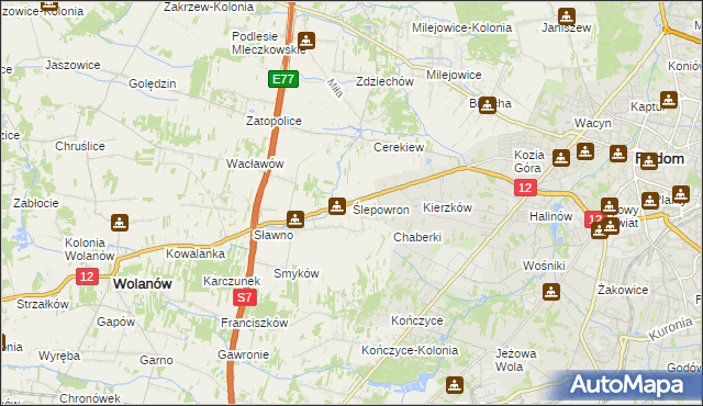 mapa Ślepowron, Ślepowron na mapie Targeo