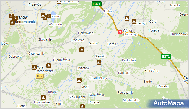 mapa Ślęzaki, Ślęzaki na mapie Targeo