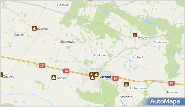 mapa Słodkowo, Słodkowo na mapie Targeo