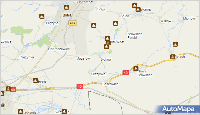 mapa Słoków, Słoków na mapie Targeo