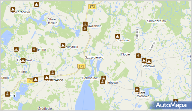 mapa Słowianki, Słowianki na mapie Targeo