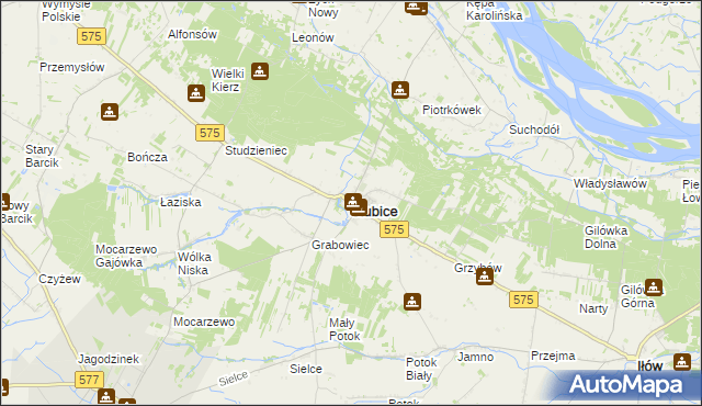 mapa Słubice powiat płocki, Słubice powiat płocki na mapie Targeo
