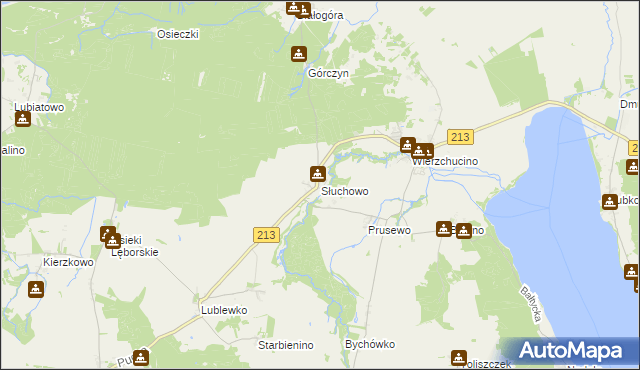 mapa Słuchowo, Słuchowo na mapie Targeo