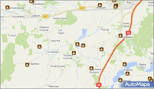 mapa Słupy gmina Szubin, Słupy gmina Szubin na mapie Targeo